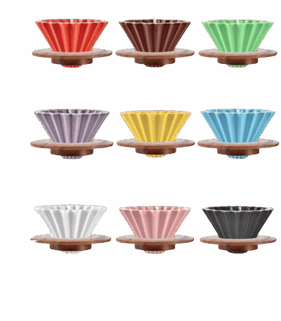 اقماع حجم 0.1 تقطير مزودة بقاعدة خشبية وعدة اللوان Coffee Tools | الأدوات القهوه اقماع حجم 0.1 تقطير مزودة بقاعدة خشبية وعدة اللوان