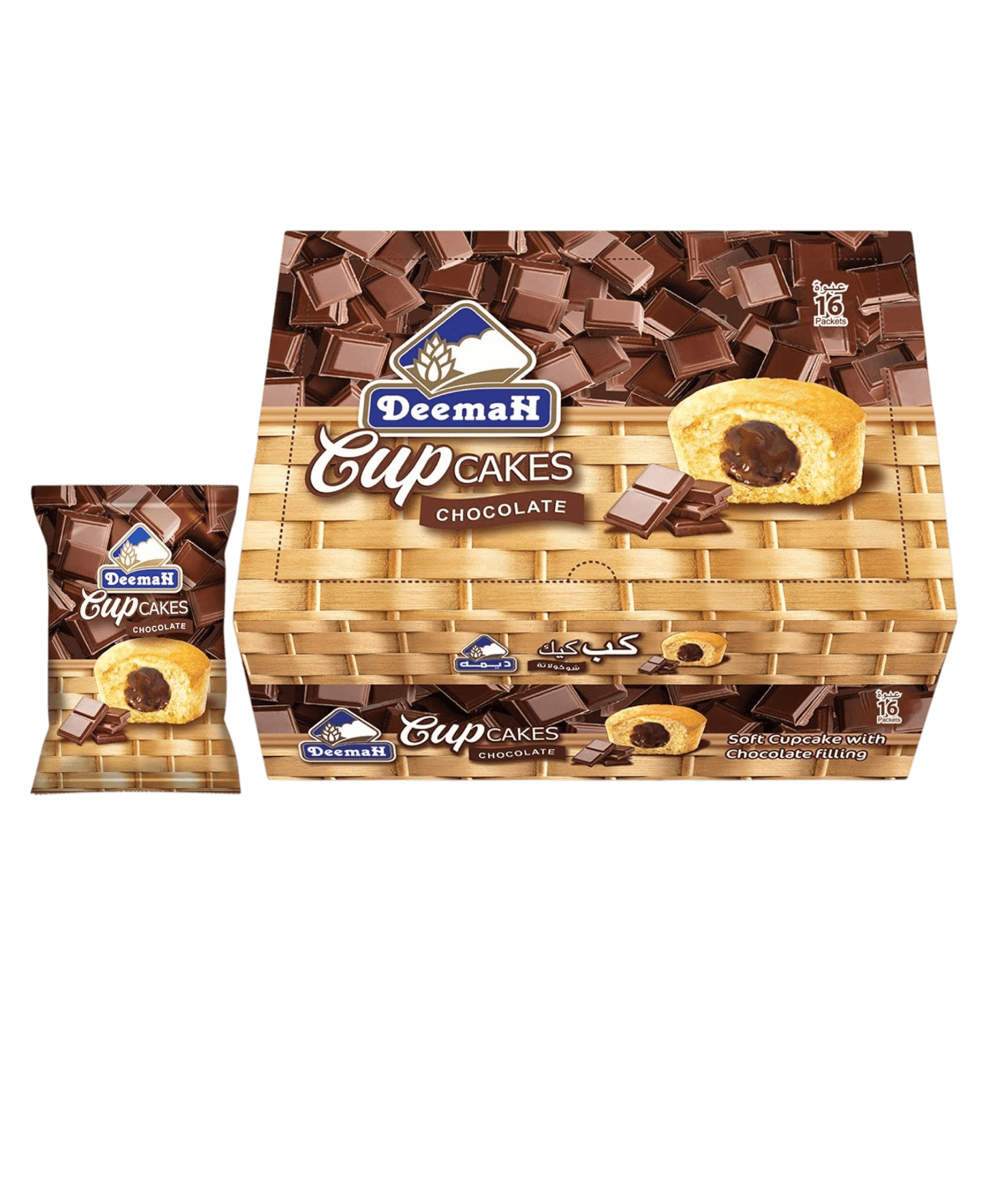 16-1174450327_aec4fef5-6ab7-40ee-90e1-15f8e61149db كب كيك شوكولاتة حلويات كب كيك شوكولاتة من ديما (عبوة من 16 قطعة)