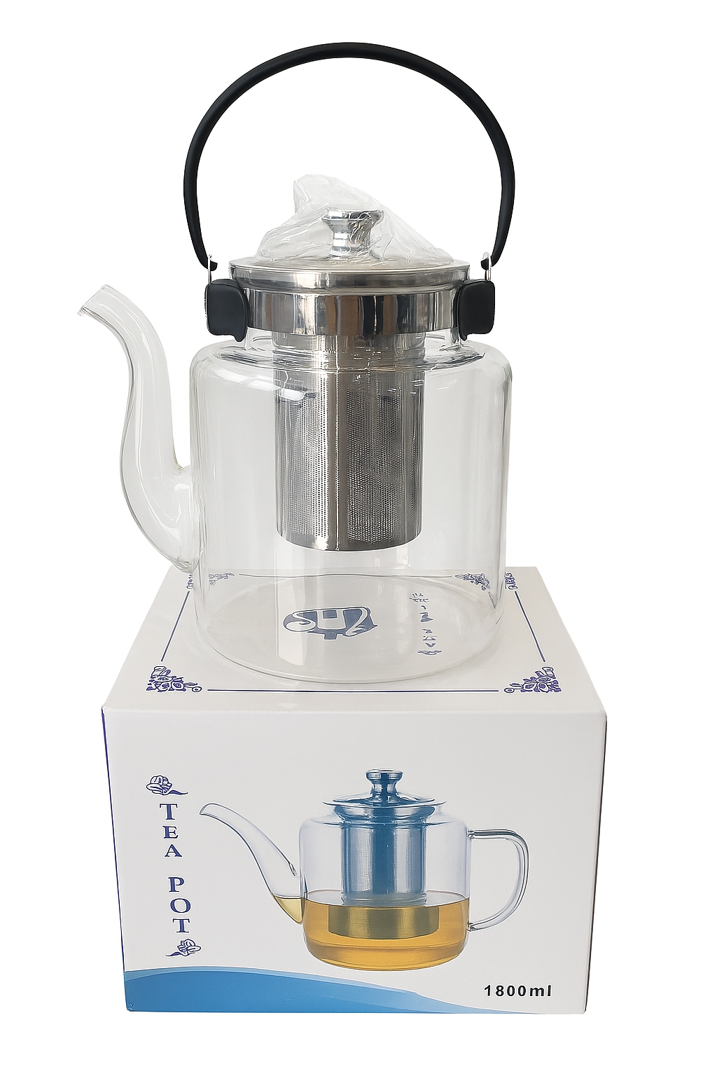ChatGPTImage16_2025_07_43_23 إبريق شاي زجاجي شفاف بسعة 1800 مل مع فلتر ستانلس ستيل ومقبض علوي مقاوم للحرارة - الصورة 1