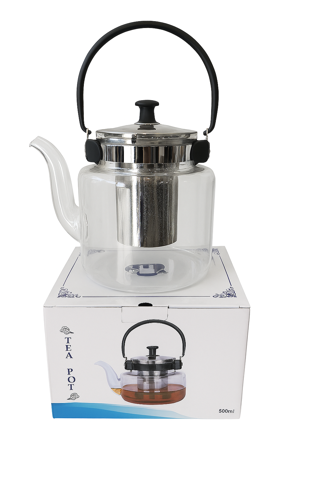 ChatGPTImage16_2025_07_45_31 إبريق شاي زجاجي بسعة 800 مل مع فلتر ستانلس ستيل ومقبض مقاوم للحرارة - الصورة 1