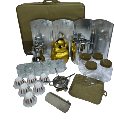 حقيبة الشاي والقهوة المتكاملة Travel Tools | أدوات الرحلات Beige حقيبة الشاي والقهوة المتكاملة - تصميم أنيق ومتنقل