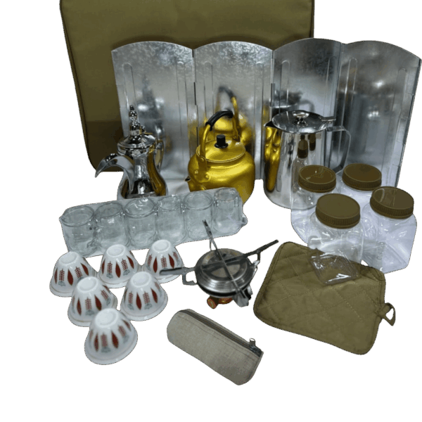 حقيبة الشاي والقهوة المتكاملة Travel Tools | أدوات الرحلات Beige حقيبة الشاي والقهوة المتكاملة - تصميم أنيق ومتنقل